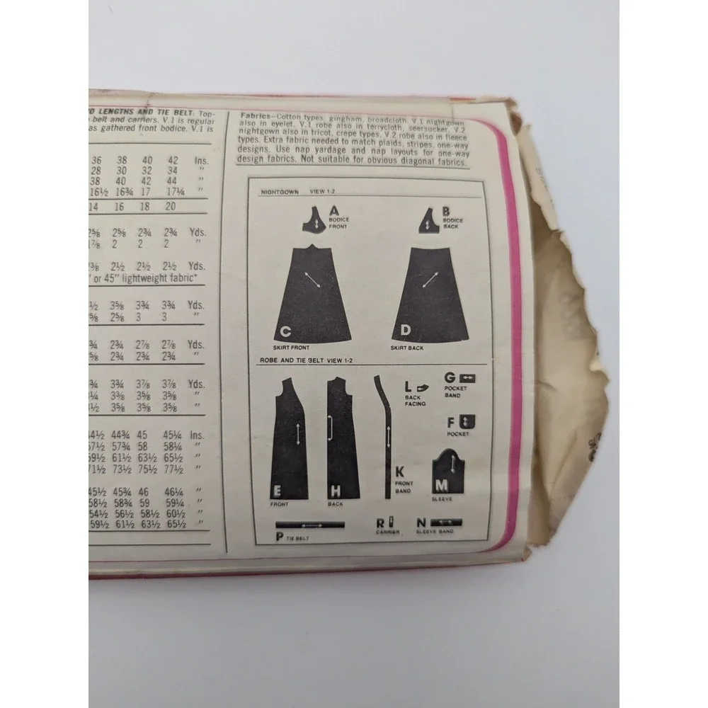 Vtg 1979 Simplicity 9221 Sewing Pattern Misses Wrap Robe Nightgowns Size 10 Cut‎